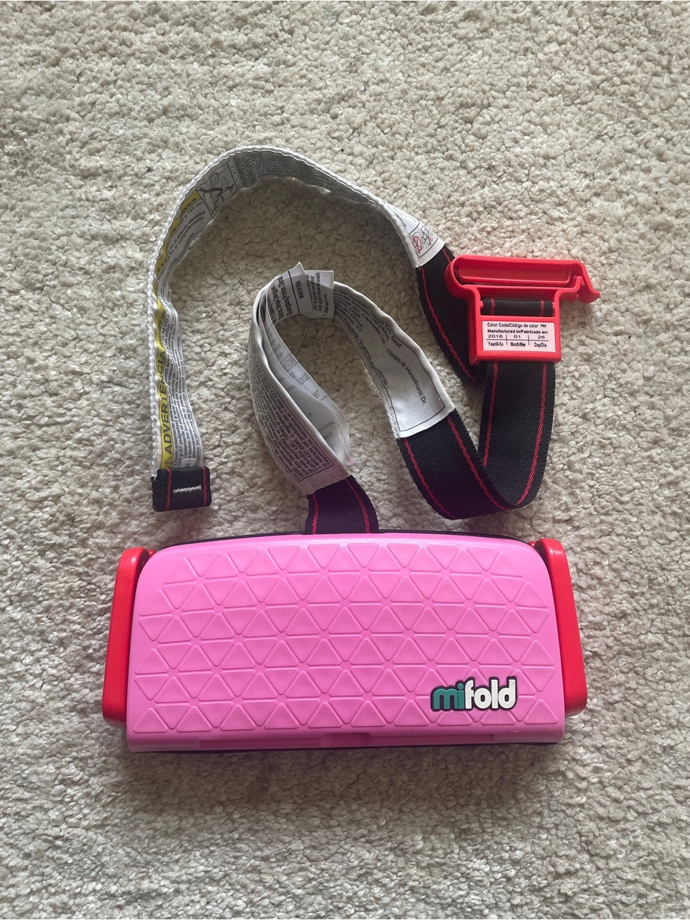 Mifold travel booster seat pink